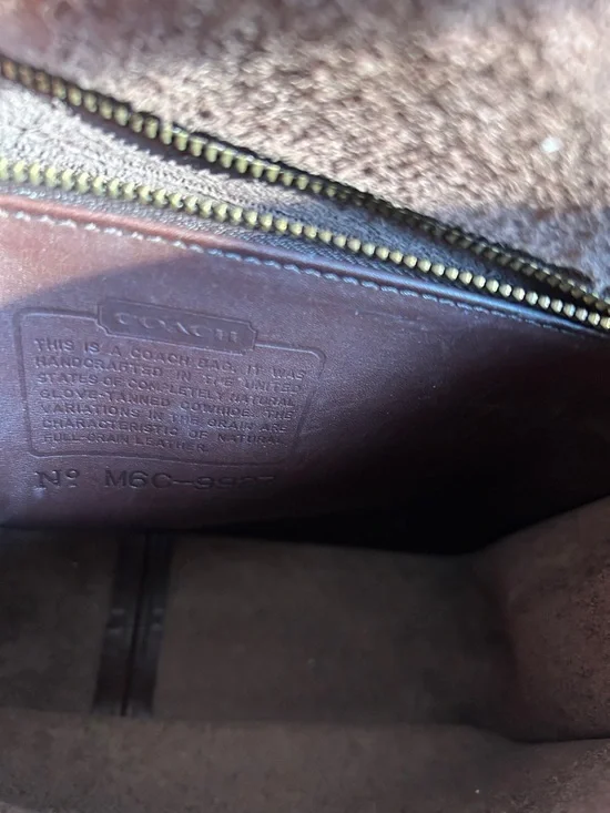 Coach Brown Vintage Willis Leather Top-Handle Satchel with Gold-Tone Turn Lock - Picture 5 of 13